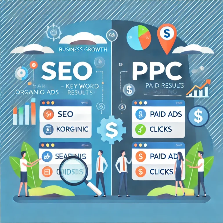 An image differenciating SEO and PPC